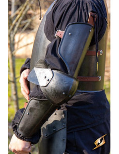 Medieval arm guards, black finish