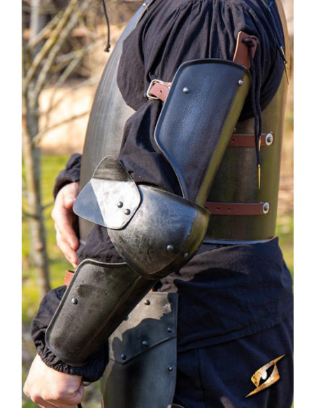 Medieval arm guards, black finish