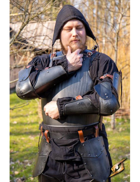 Medieval arm guards, black finish