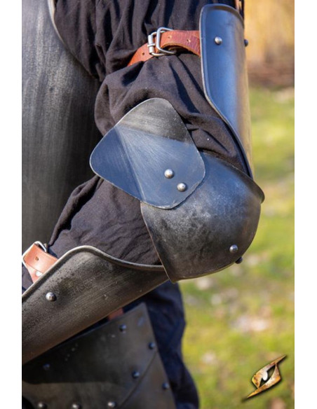 Medieval arm guards, black finish