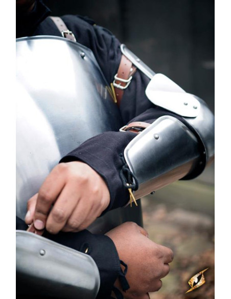 Medieval arm guards, polished finish