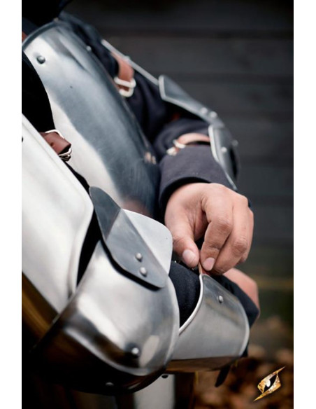 Medieval arm guards, polished finish