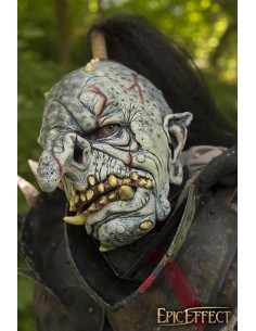 Gray Troll Mask with hair, Latex