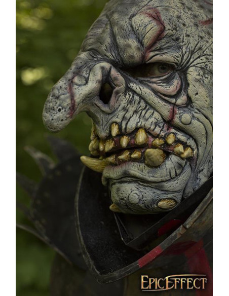 Gray Troll Mask with hair, Latex