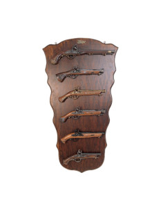 Panoply with 6 old flint pistols