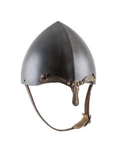 Celtic helmet with nose, rustic finish