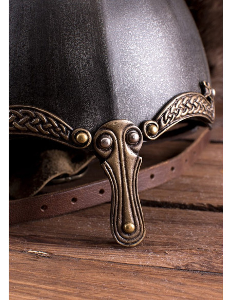 Celtic helmet with nose, rustic finish