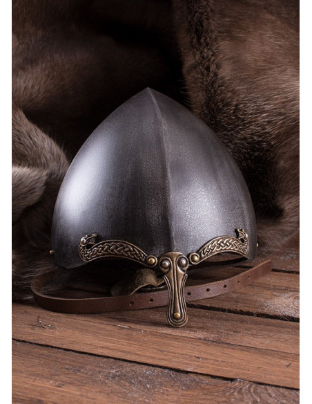 Celtic helmet with nose, rustic finish
