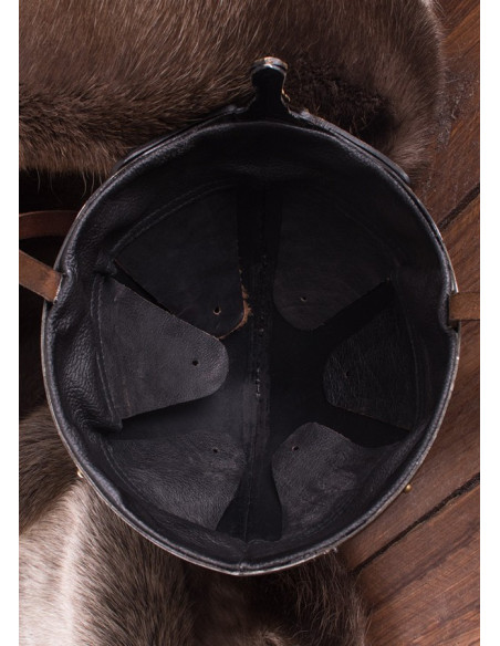 Celtic helmet with nose, rustic finish