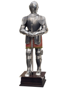 Silver natural armor with engravings and sword in the hands 2