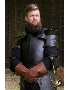 Milanese medieval shoulder pads, dark steel