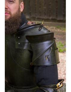 Milanese medieval shoulder pads, dark steel 2
