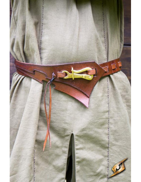 Dark Elf leather belt, brown