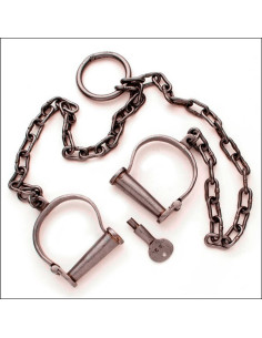 Medieval leg shackles, iron
