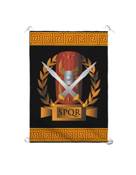 Banner Roman Legion SPQR, shield and...