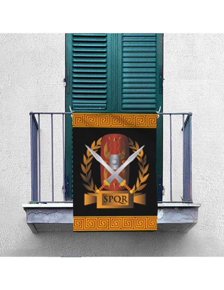 Banner Roman Legion SPQR, shield and...