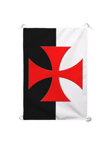 Bicolor Templar Cross Paté Banner (70x100 cms.)
 Material-Polyester