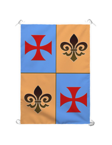 Medieval Banner Quartered Templar Cross (70x100 cms.)
 Material-Oxford