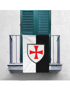 Bicolor Banner with Cross Paté Knights Templar (70x100 cms.) 2