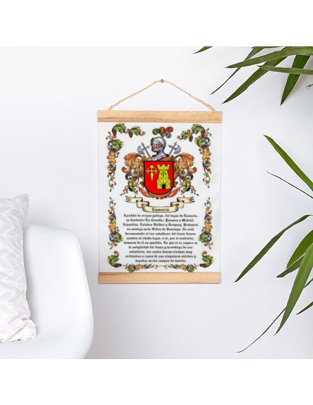 Pennant with wooden frame...