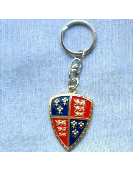 Black Prince heraldic shield keychain