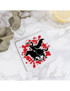 Spartan Warrior wooden coaster, 9 cm. 2