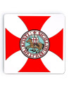 Knights Templar wooden coaster, 9 cm.