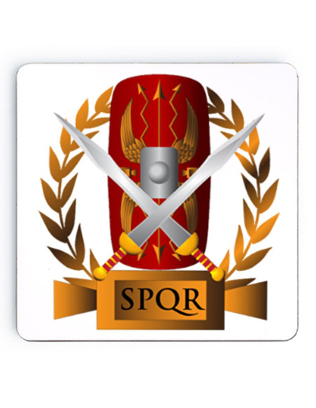 Roman legions SPQR wooden coaster, 9 cm.