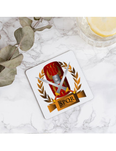 Roman legions SPQR wooden coaster, 9 cm. 2