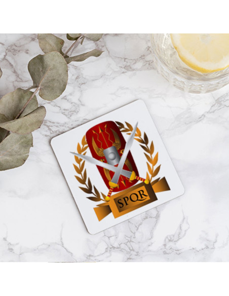 Roman legions SPQR wooden coaster, 9 cm.