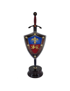 Black prince set, letter opener with shield and stand