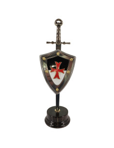 Templar set, letter opener with shield and stand