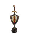 Set Richard the Lionheart, letter opener with shield and stand