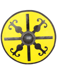 Round Medieval Shield of Windlass wood and steel