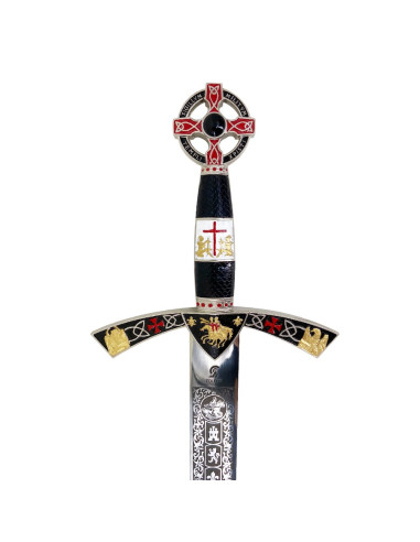 Silver decorated Templar sword
