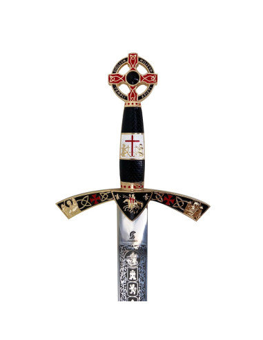 Golden decorated Templar sword