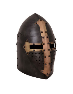 Sugarloaf Templar helmet with visor, dark finish