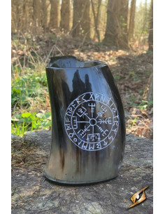 Viking antler jar Vegvisir model, clear finish
