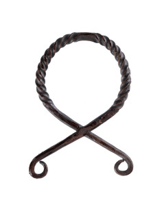 Large twisted iron troll cross pendant
