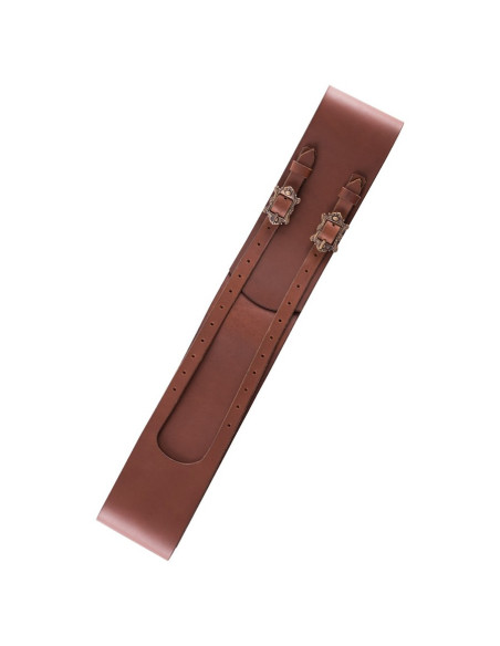 Pirate leather belt with two buckles