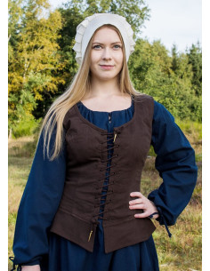 Medieval bodice Tilda model, brown