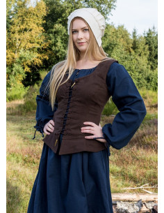 Medieval bodice Tilda model, brown 2