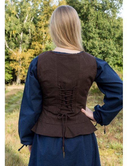 Medieval bodice Tilda model, brown