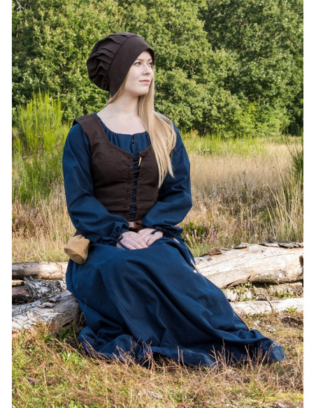 Medieval bodice Tilda model, brown