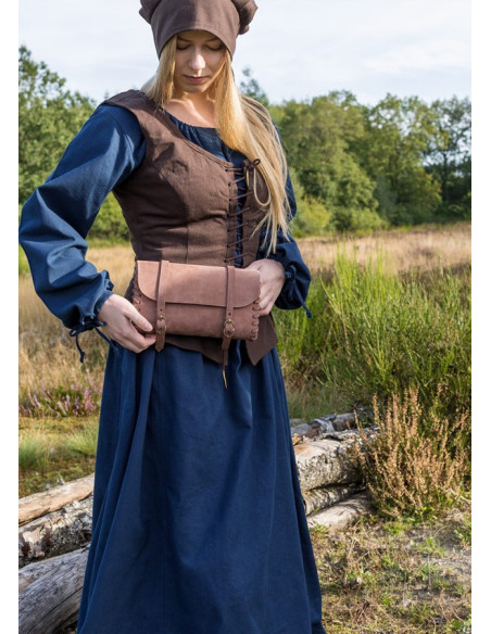 Medieval bodice Tilda model, brown
