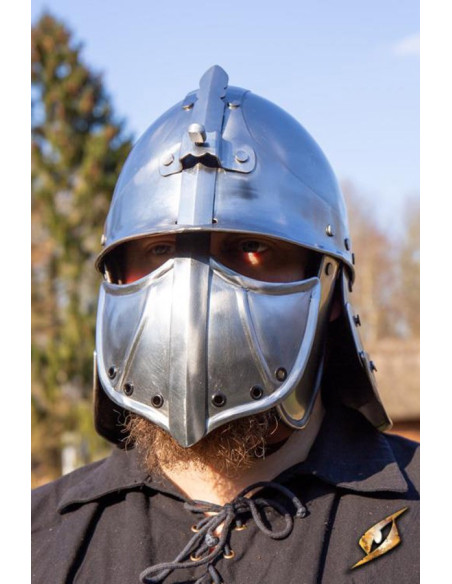 Japanese CQ helmet, polished steel