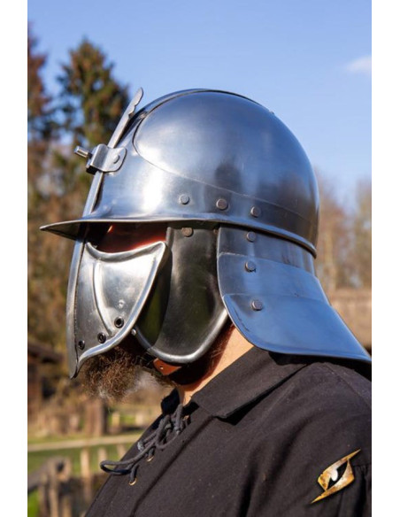 Japanese CQ helmet, polished steel