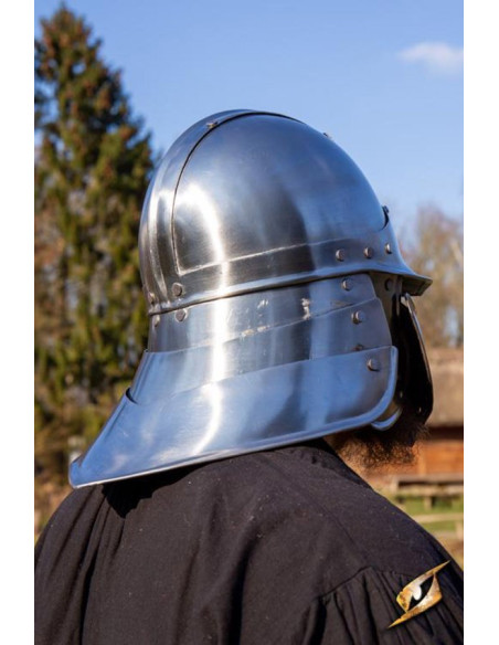 Japanese CQ helmet, polished steel