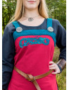 Red Viking Hilja apron dress with embroidery
