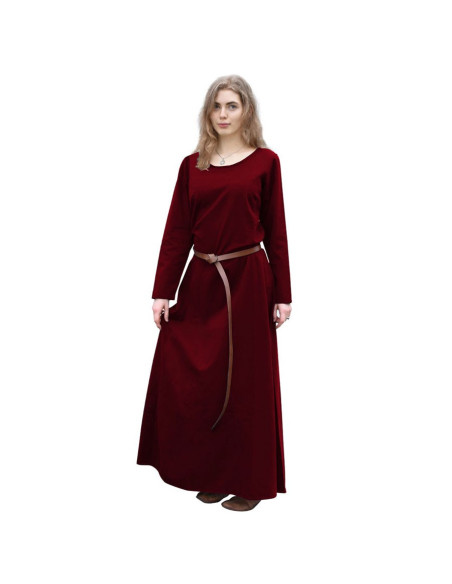 Afra Long Viking Dress, Wine Red